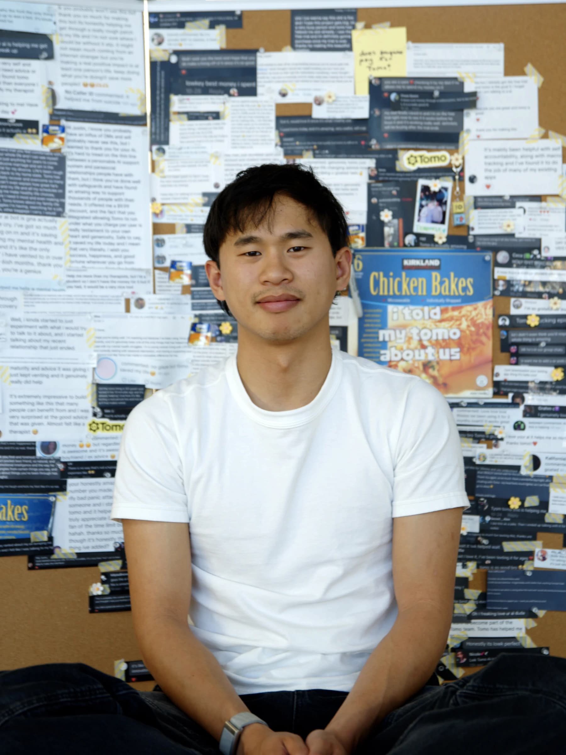 Team member in front of user messages